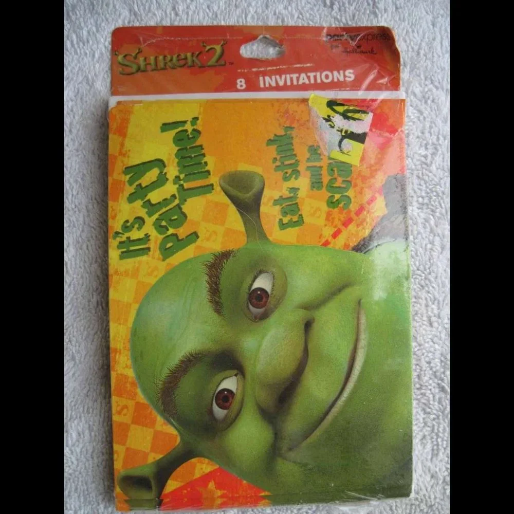 Shrek Hallmark Invitations It's Party Time! Eat, Stink, & Be Scary 2004 Birthday